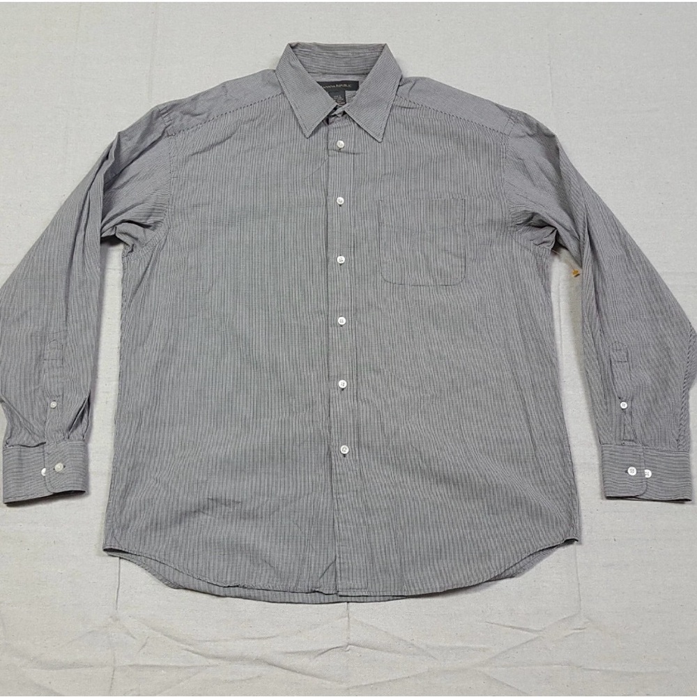 Banana Republic Men's Charcoal Button-Down Shirt medium nwt - Picture 5 of 9